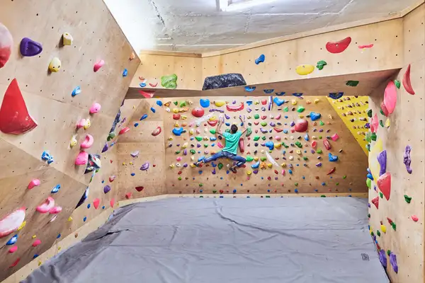 Varun Climbing on the Splatter Wall