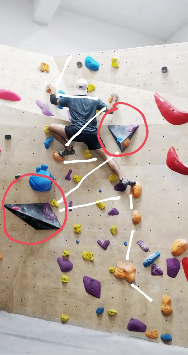 Black volumes are also part of this orange boulder problem.