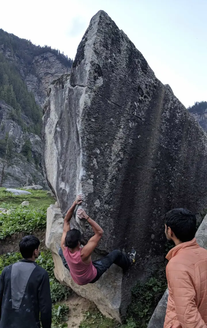 Yadu Bhageria making an attempt on Result of Envy (V10). PC: Abhijeet Singh